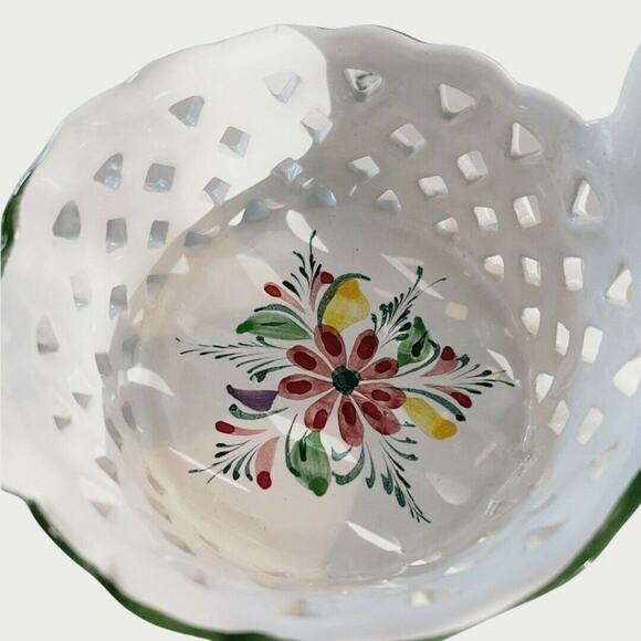 Made in Portugal Perforated 5” Porcelain Basket As Is - Picture 5 of 9